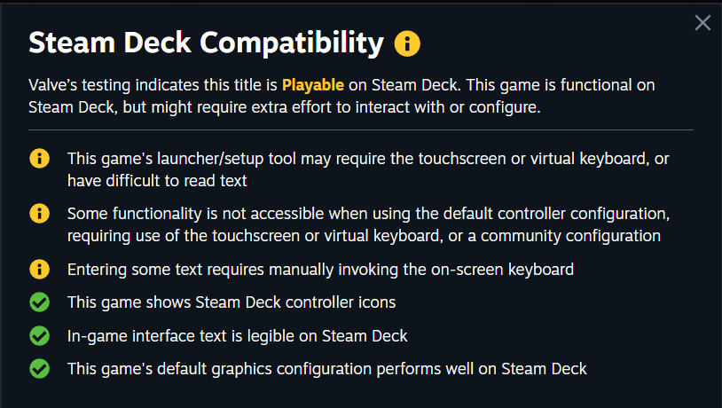 Steam Deck Skyrim Legendary Edition listed as playable