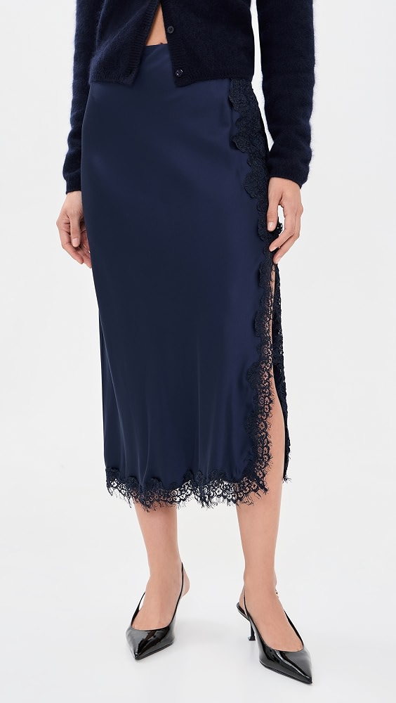 Maeve Midi Slip Skirt - Midnight Blue