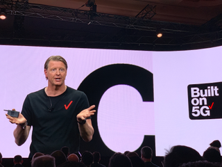 Verizon CEO Hans Vestberg on-stage at CES.