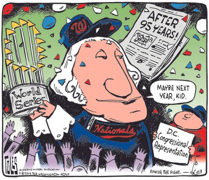 Political Cartoon U.S. George Washington Nationals World Series