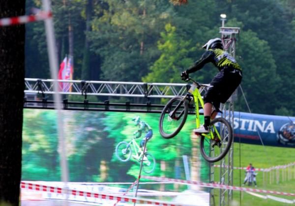 Scott Roberts flies through the air