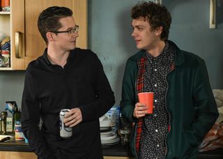 Ben Mitchell and Johnny Carter at a party together.