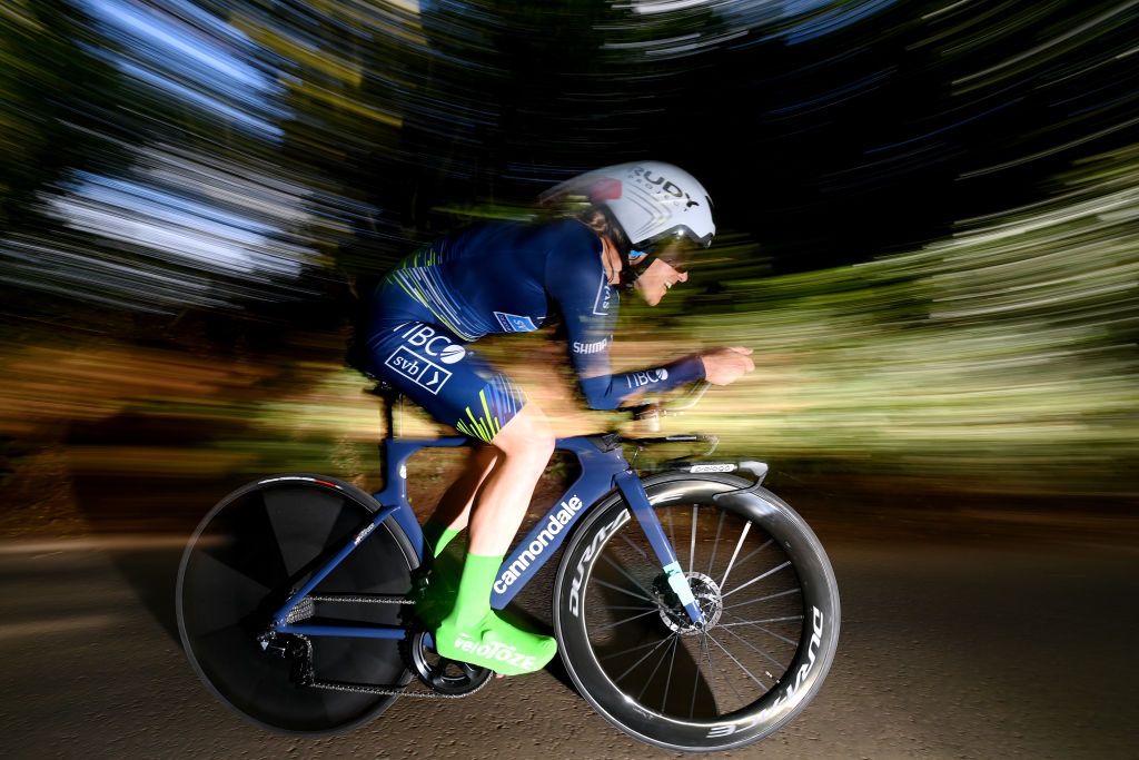 ATHERSTONE ENGLAND OCTOBER 06 Lauren Stephens of United States and Team TIBCO Silicon Valley Bank sprints during the 7th The Womens Tour 2021 Stage 3 a 166km Individual time trial from Atherstone to Atherstone thewomenstour UCIWWT on October 06 2021 in Atherstone England Photo by Justin SetterfieldGetty Images