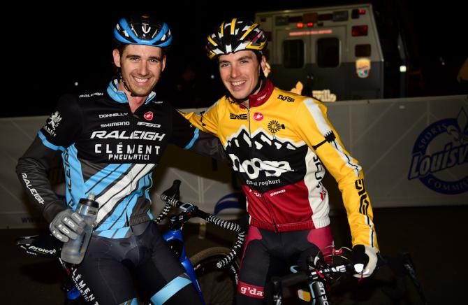 Jamey Driscoll and Allen Krughoff congratulated each other on strong performances after the race concluded.
