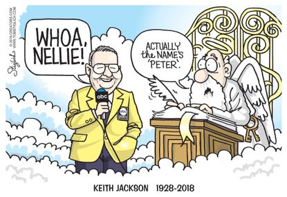 Editorial cartoon U.S. Keith Jackson death