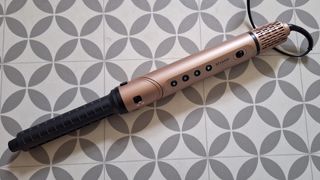 Revamp Dynamic Radiance Pro hair styler in reviewer's home, with curling attachment