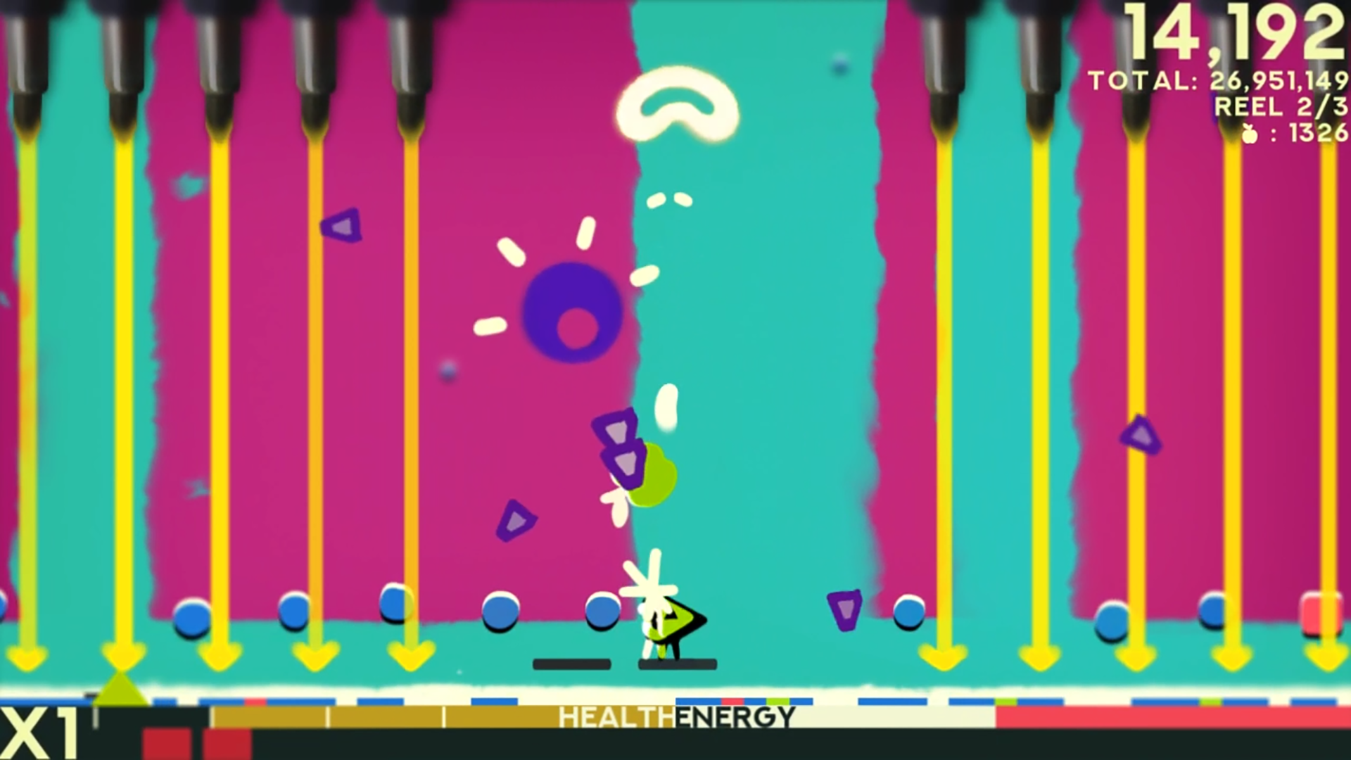 Screenshot from artistic bullet hell indie game ZOE Begone!