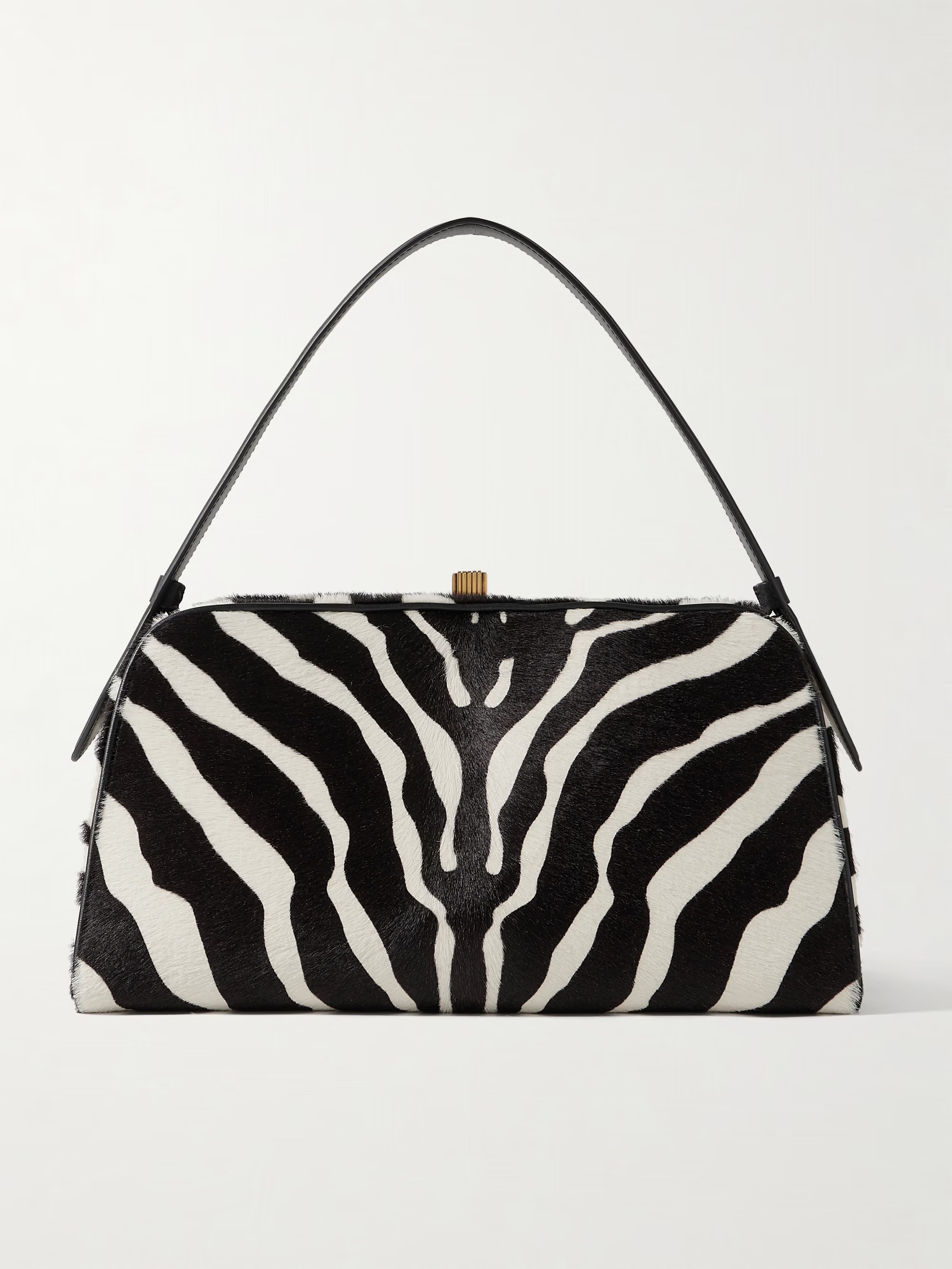 Khaite, Cate leather-trimmed zebra-print calf hair tote