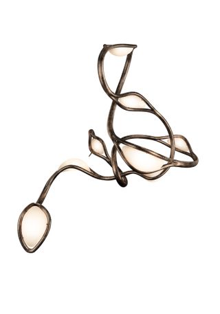 Metal lamp featuring squiggly motif by Rich Mnisi