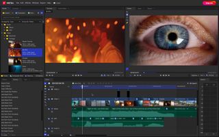 HitFilm's new interface showing a timeline and preview panel