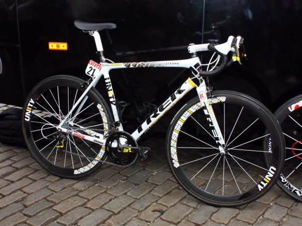 Radioshack team leader Lance Armstrong, of course, gets his own custom rig.