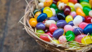 image of jelly beans in an easter basket