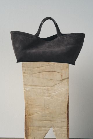 Elongated Suede Tote Bag