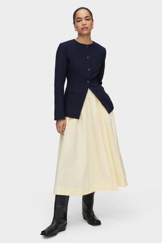 Natalie Elasticated Cotton Midi Skirt