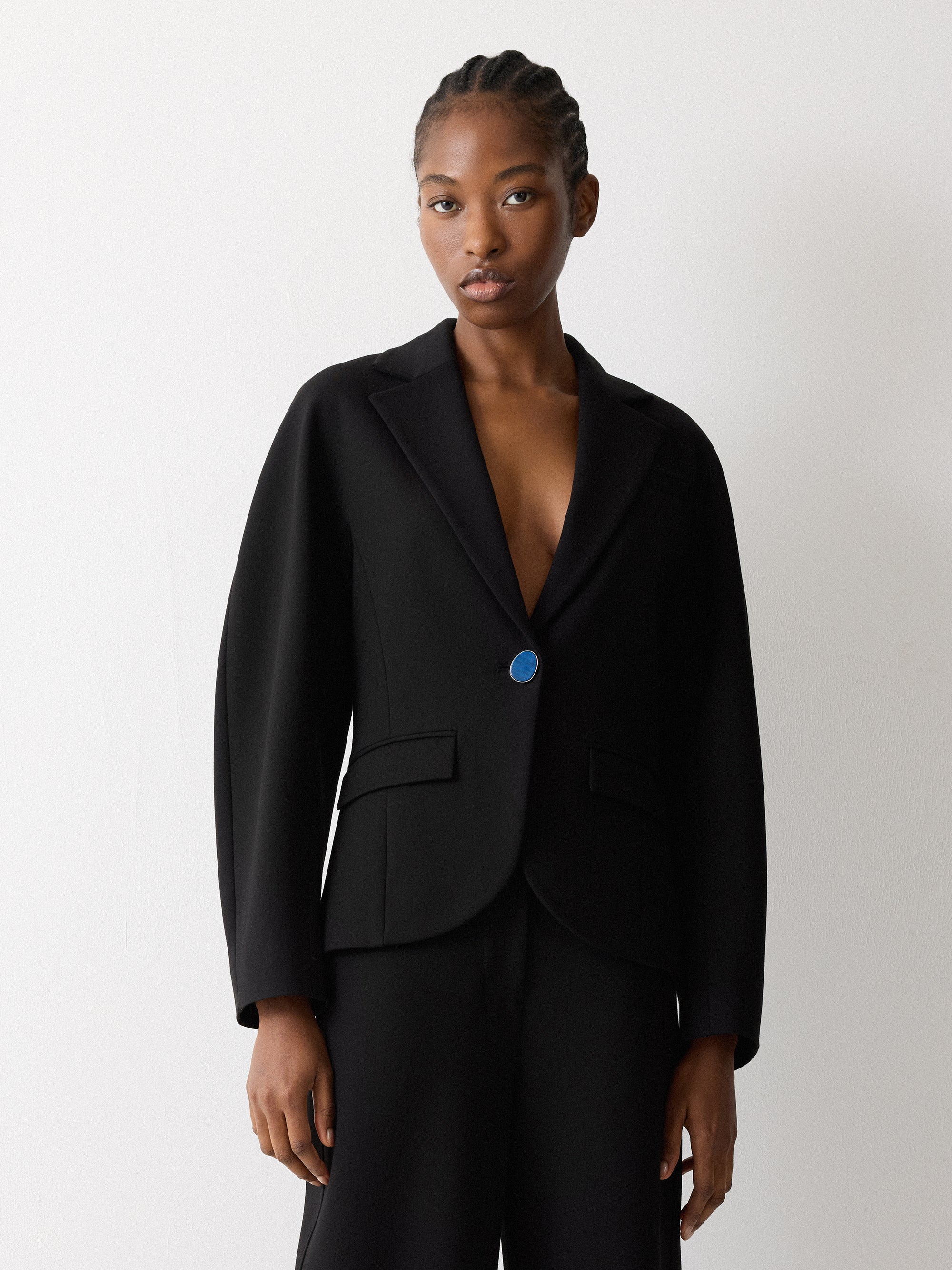 Ponte Jersey Sculpted Blazer | Black