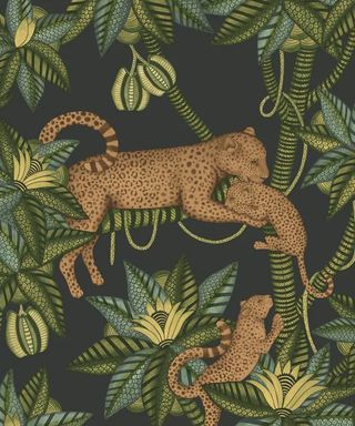 dark wallpaper with jungle design