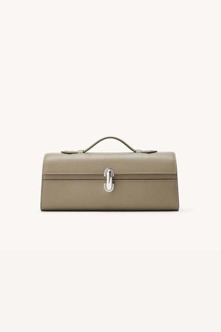 Savette Slim Symmetry Pochette Smooth Calf Leather Bag - Mink/clay/bone on Garmentory