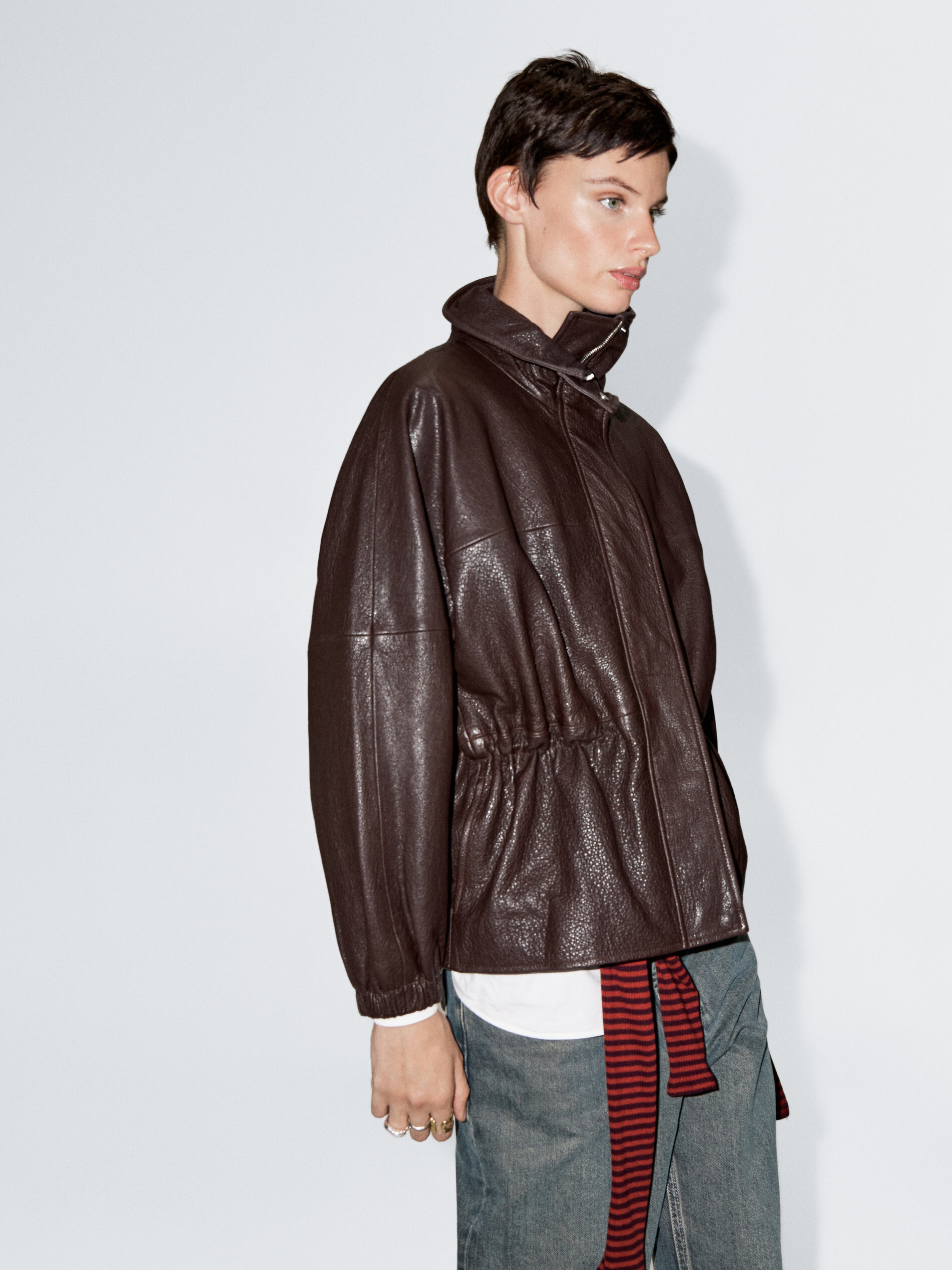Nappa Leather Jacket With Grainy Finish