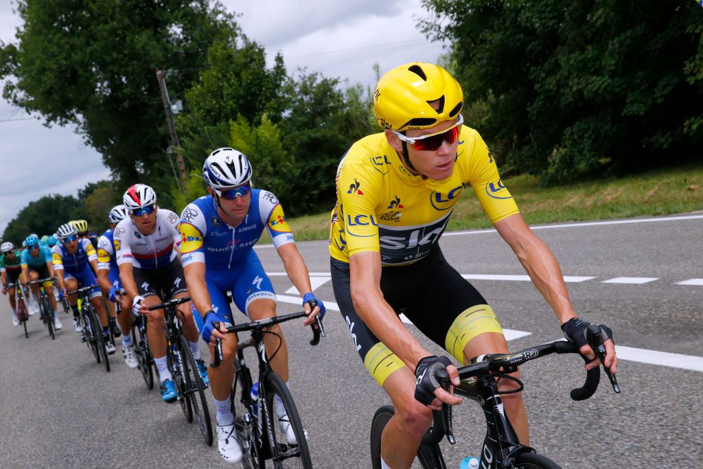 Chris Froome (Team Sky) in yellow for the 50th day