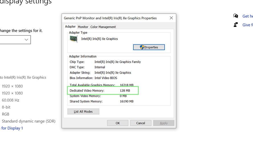 How to check VRAM in Windows 11