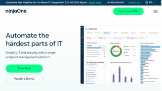Website screenshot for NinjaOne (October 2024)