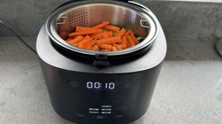 cosori 5.0-quart rice cooker testing in kitchen