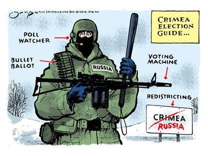 Political cartoon Russia Crimea vote