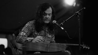 Guitar player David Lindley performs on stage at the New Orleans Jazz and Heritage Festival on April 30 1994.
