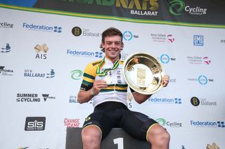 Thumbs up from new Australian men's road race champion Alex Edmondson