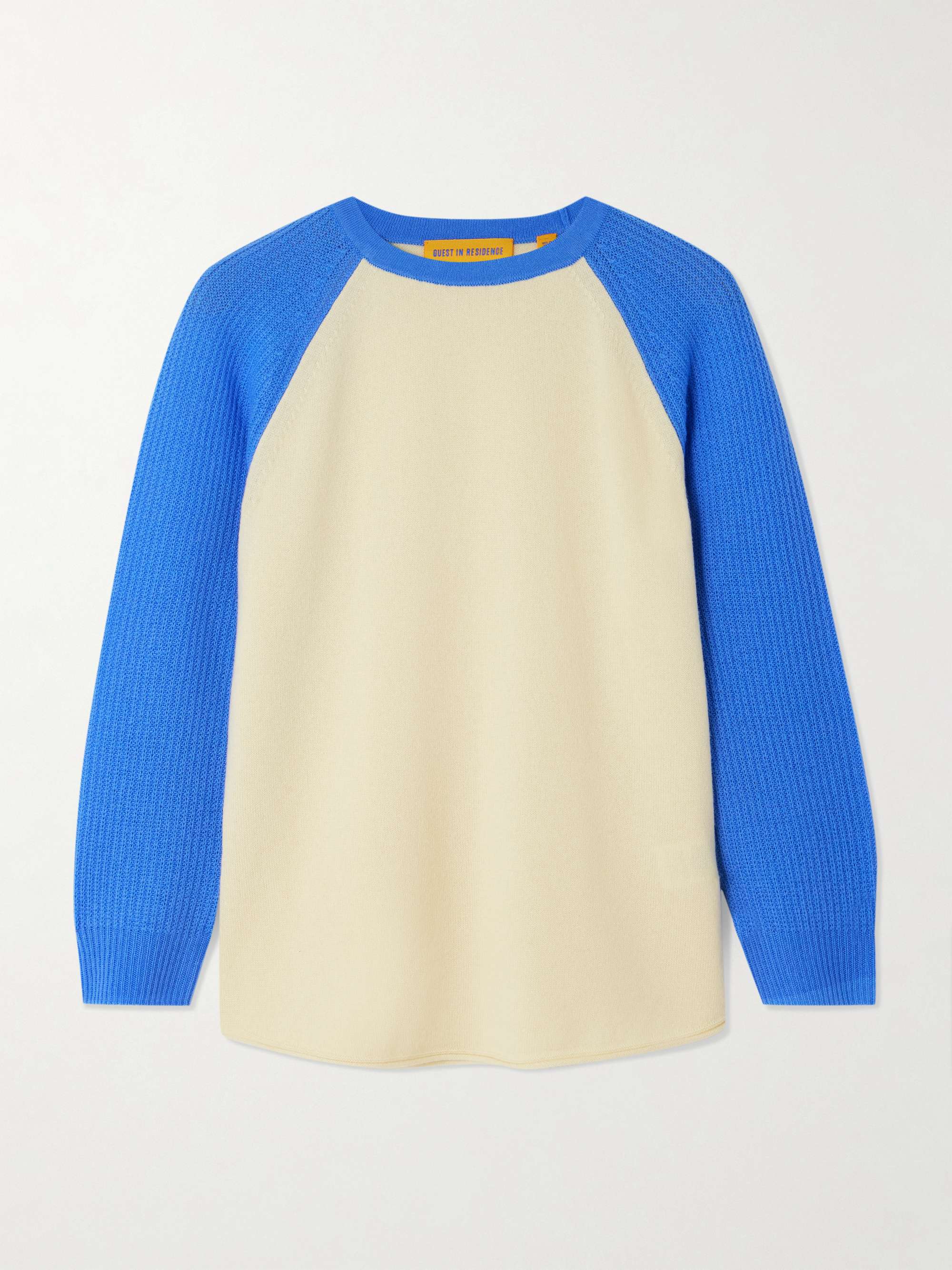 Baseball Tee Two-Tone Cashmere Sweater