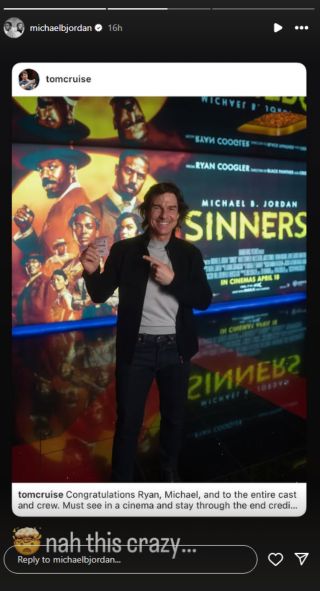 Michael B. Jordan Responding To Tom Cruise Seeing Sinners In A Movie Theater Is My Favorite Thing That Happened This Week