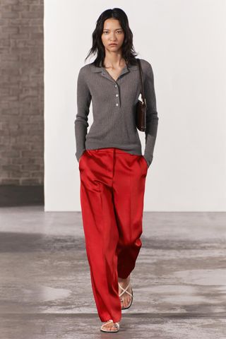 Zw Collection Straight-Leg Heavy Satin Trousers