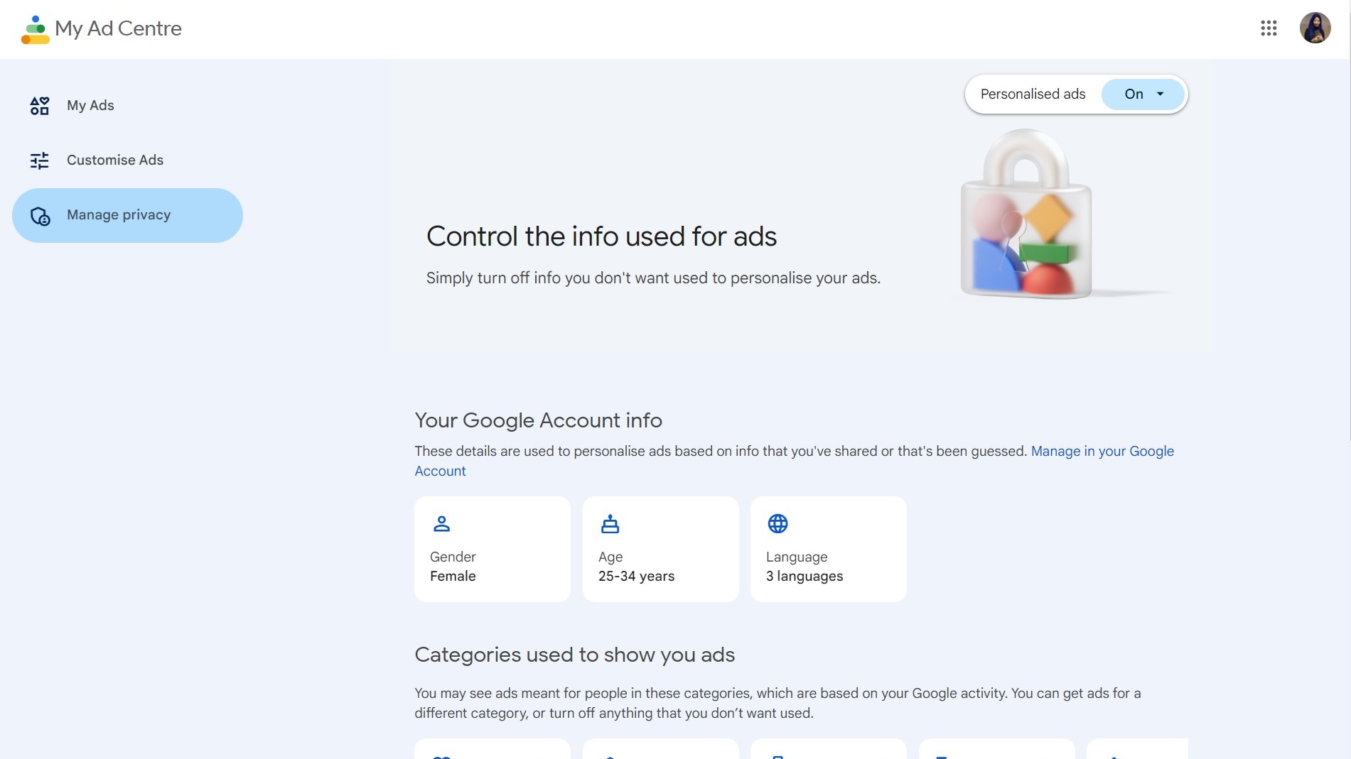 Como personalizar os anúncios que o Google mostra para você no My Ad Center