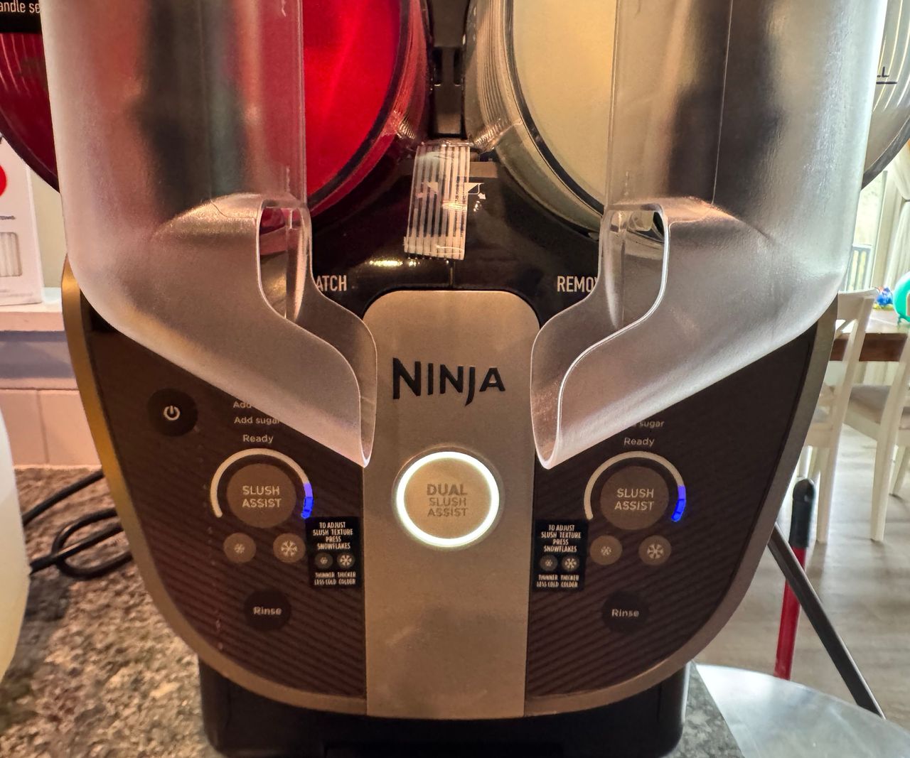 A close up of the control panel of the Ninja Slushi twist