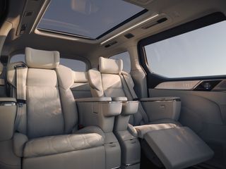 Volvo EM90 MPV interior with sun roof and airline-style seats