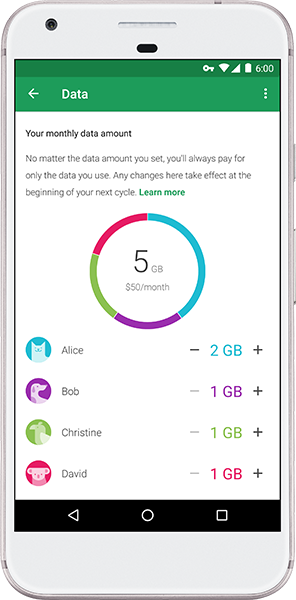 Google Project Fi group plan