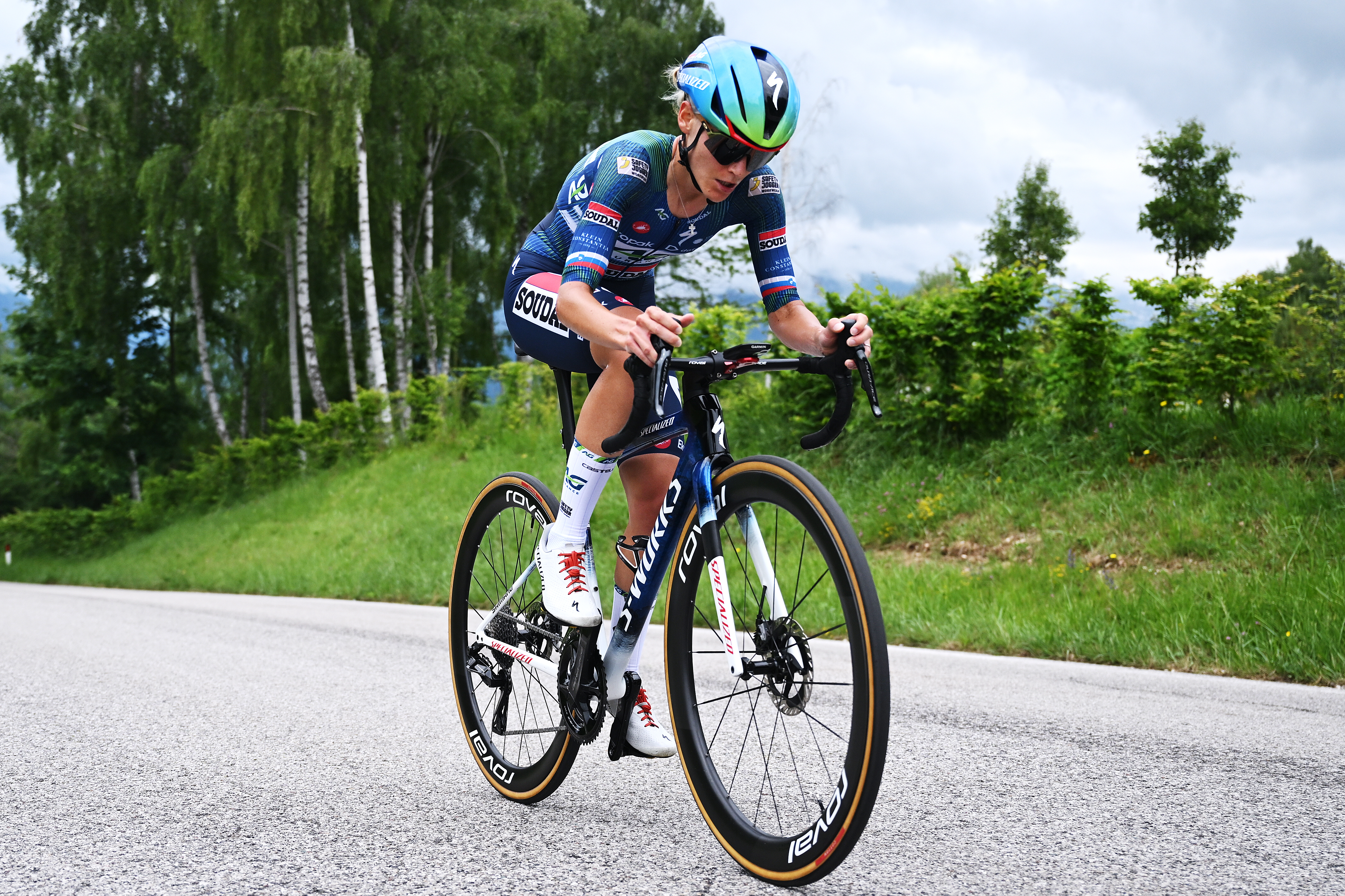 Urska Zigart riding a bike