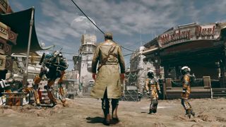 Starfield backgrounds - a space cowboy walks into a settlement