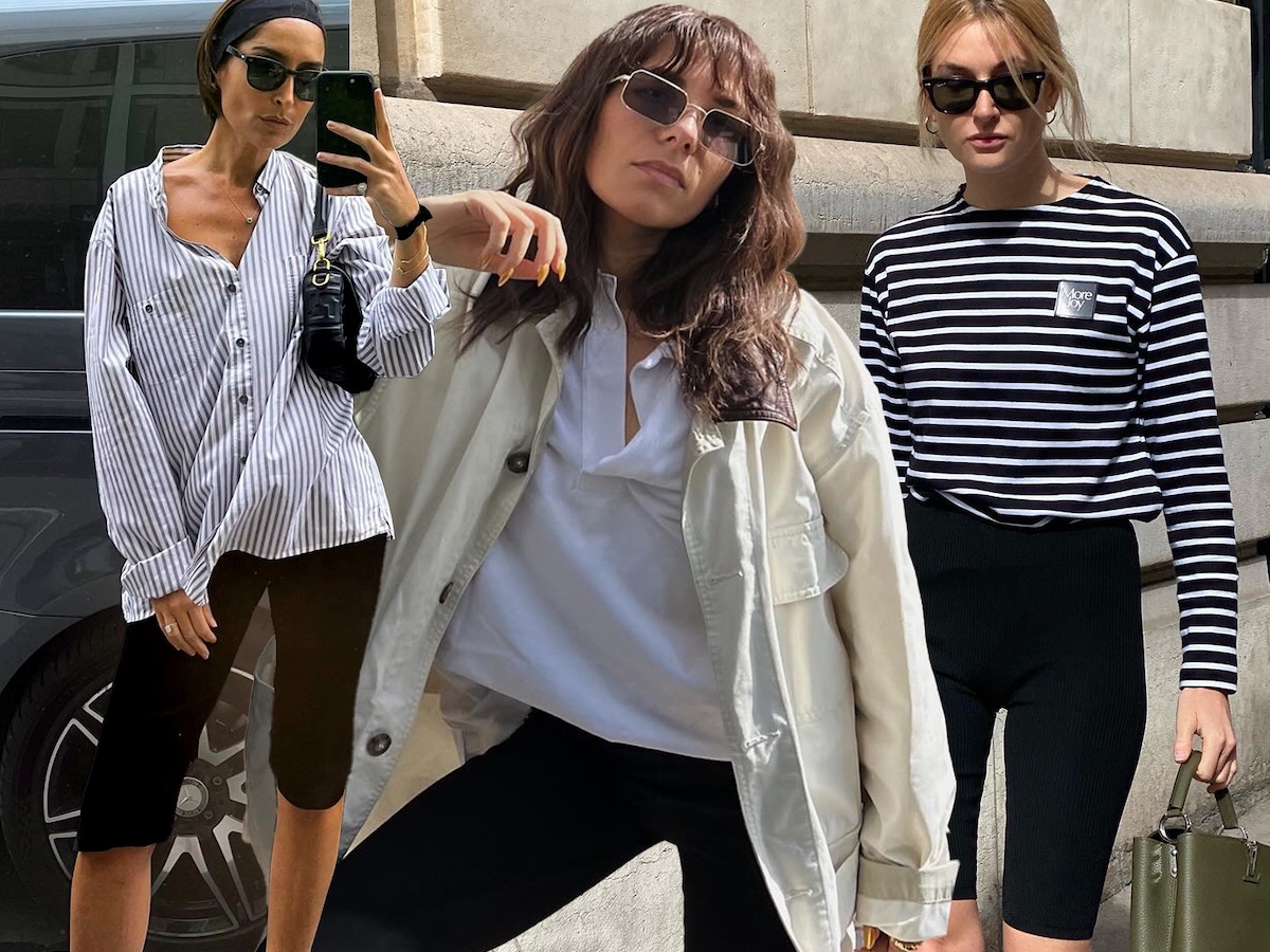 fashion collage featuring three fashion influencers, including Géraldine Boublil, Emilie T., and Camille Charrière wearing the capri pant trend