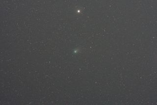 A single exposure image of the comet taken by Steve Pauly of Knoxville, Tennessee with a 135 mm lens.