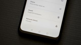 Device lock status shows unlocked on a OnePlus Android phone