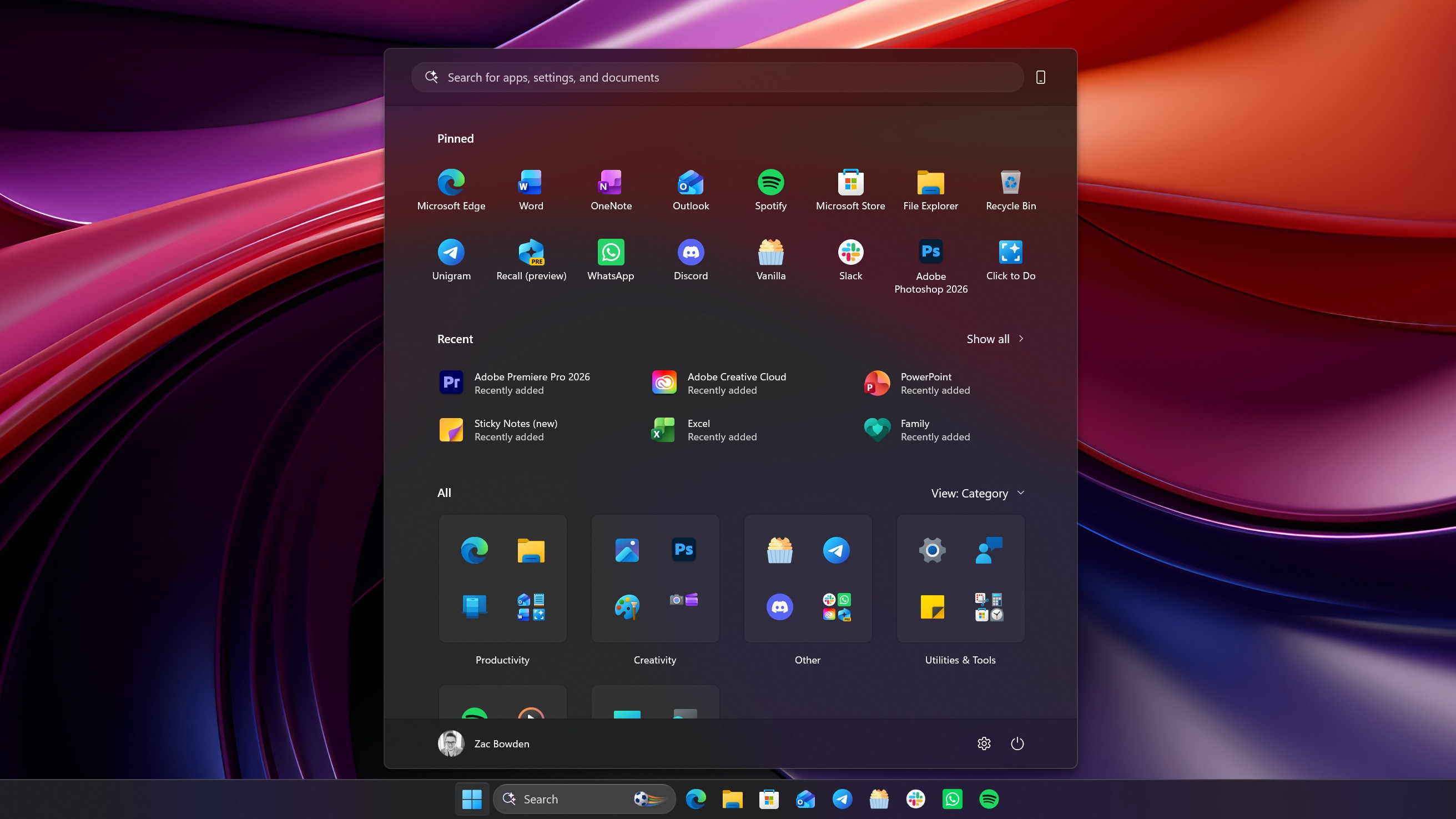 Start menu