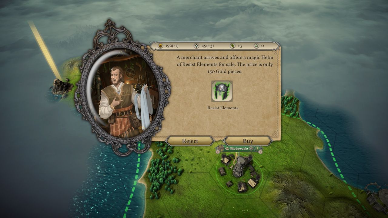 Master of Magic in-game overview.