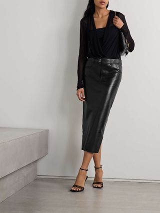 Leather Midi Skirt