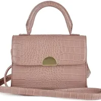 Thingimijigs Ladies Mock Croc Cross-Body Grab Handle Handbag in Pink, $19.25 | Amazon