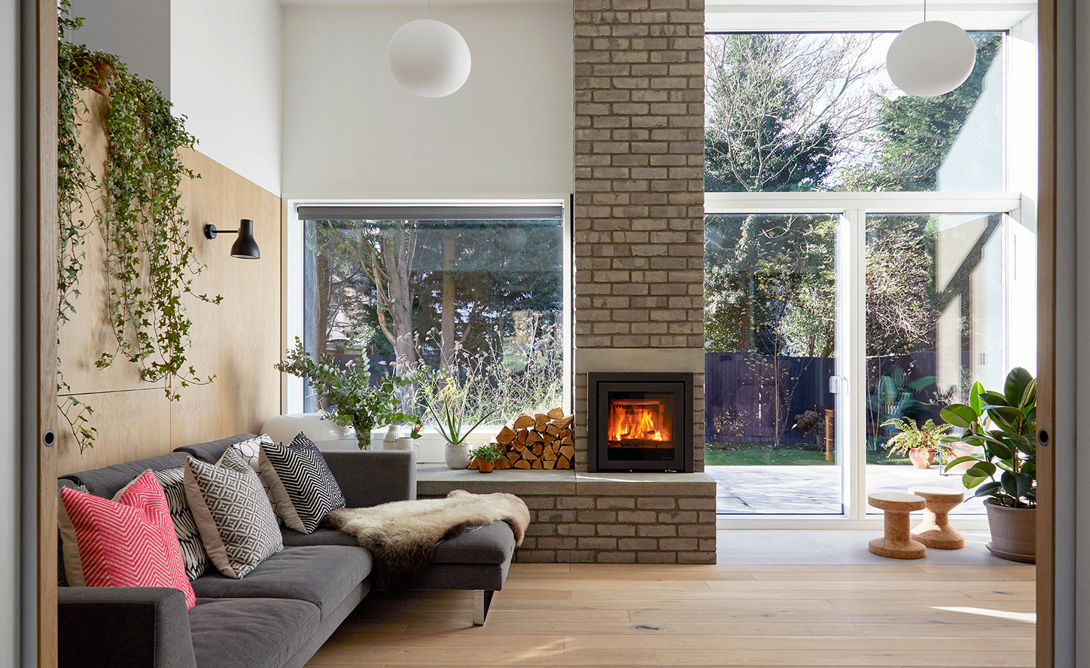 Views out towards the garden and greenery beyond were important to the design