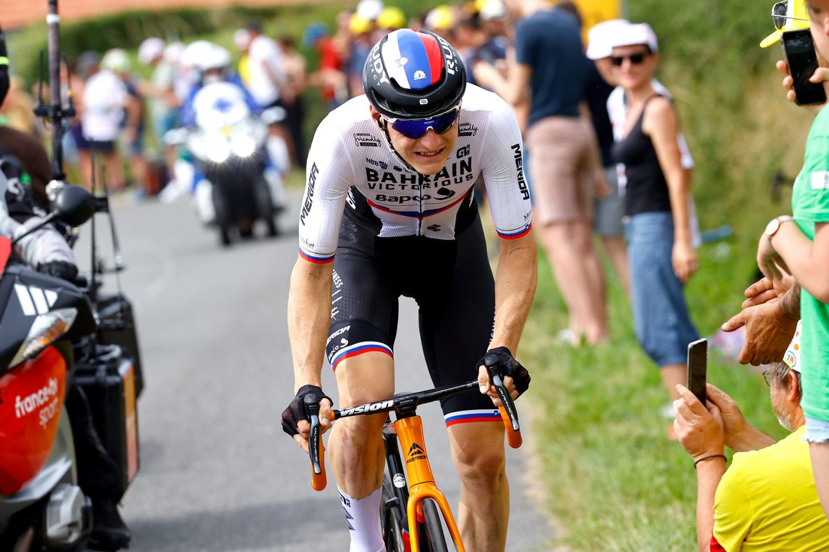 Tour de France 2021 108th Edition 7th stage Vierzon Le Creusot 2491 km 02072021 Matej Mohoric SLO Bahrain Victorious photo Luca BettiniBettiniPhoto2021