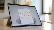 The Microsoft Surface Pro 9 i7 without keyboard on a desk