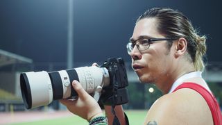 Sony A9 III being held by photographer James Artaius