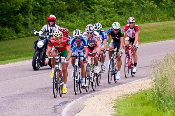 Jesse Anthony (Kelly Benefit Strategies-OptumHealth) leads the break on the final run in to town.
